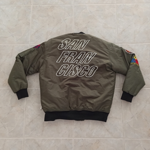 Army Green 'San Francisco' Bomber Jacket - Picture 2 of 3